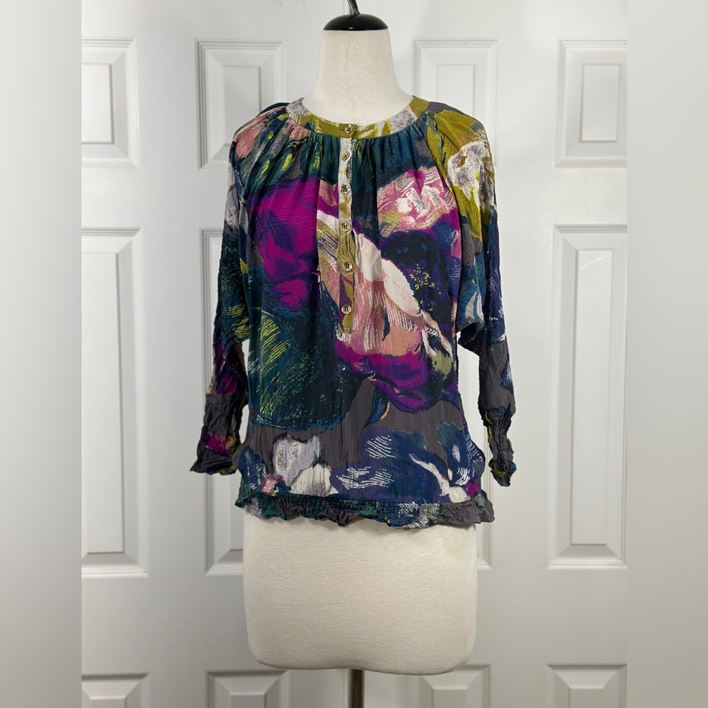 Ted Baker‎ floral silk blouse size 1
